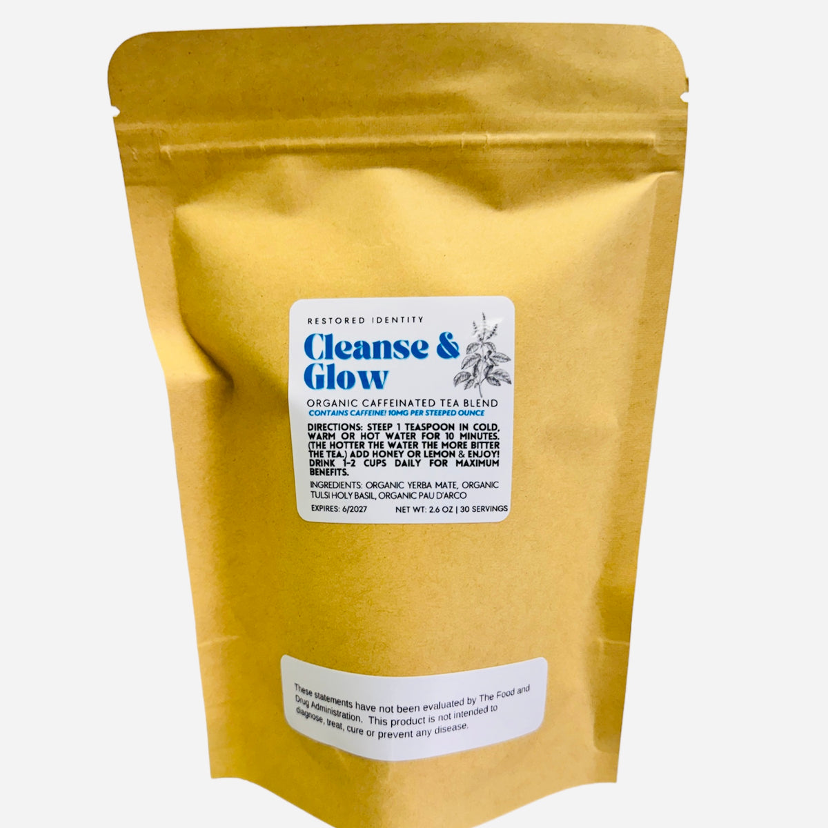 Cleanse & Glow Tea for Natural Energy Restored Identity